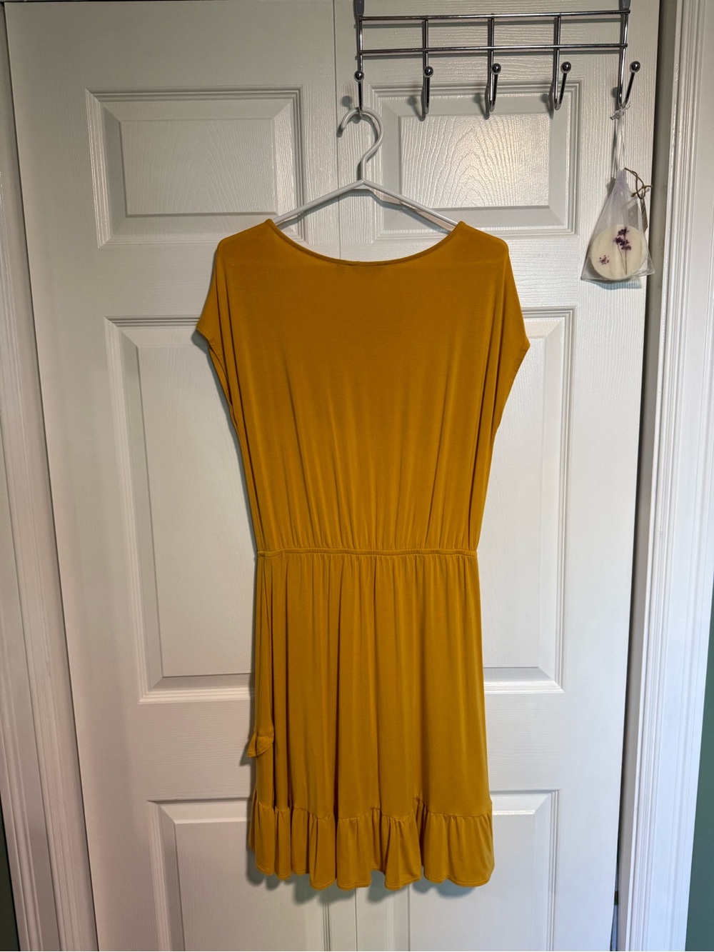 Reitmans Mustard Yellow Ruffle-Hem Midi Dress - Picture 2 of 3